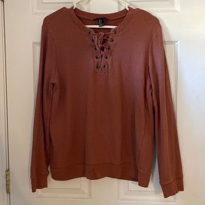 Large Forever 21 Laced Up Sweater
